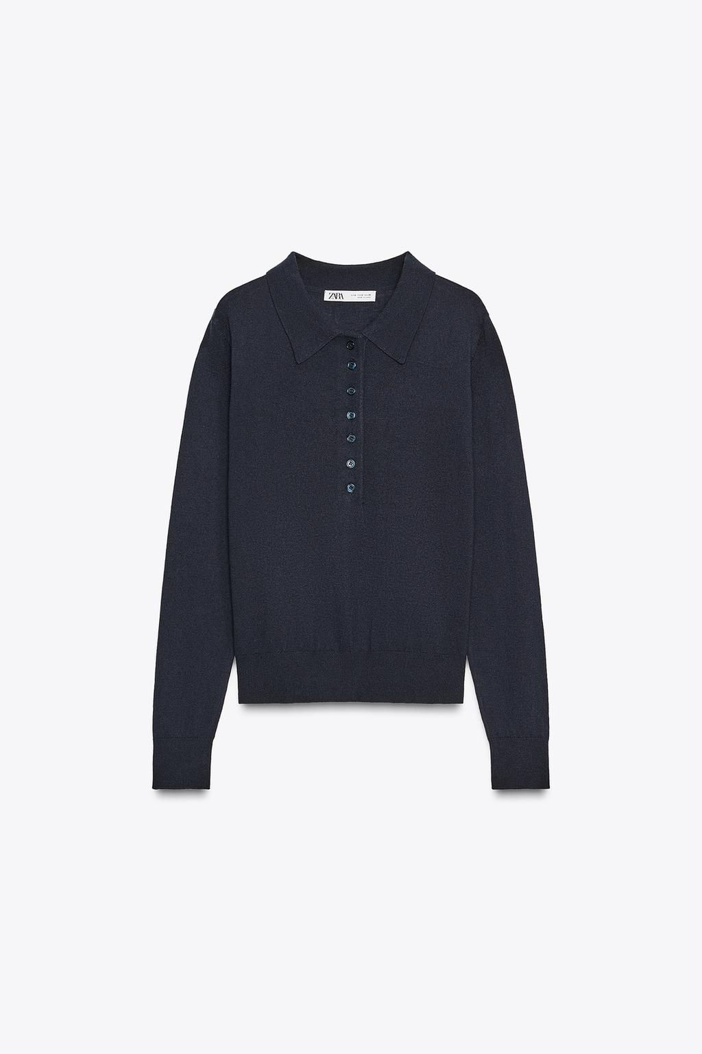 PLAIN KNIT POLO SHIRT - Zara фото 14