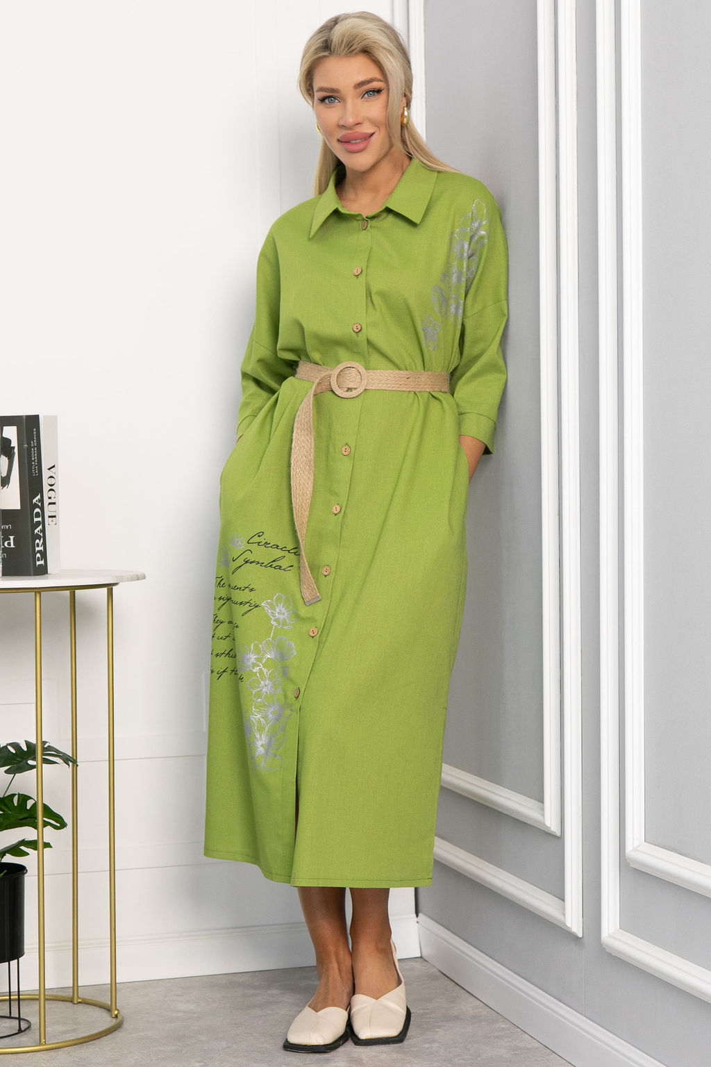 Платье Мирослава (лайм) П15470-7М