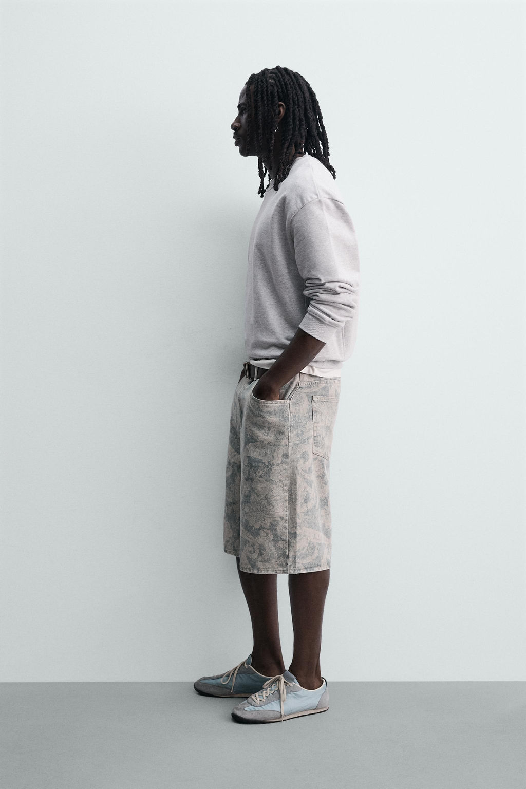 BERMUDA JOGGER RELAXED FIT INTERLOCK / Azul lavado - Zara фото 4