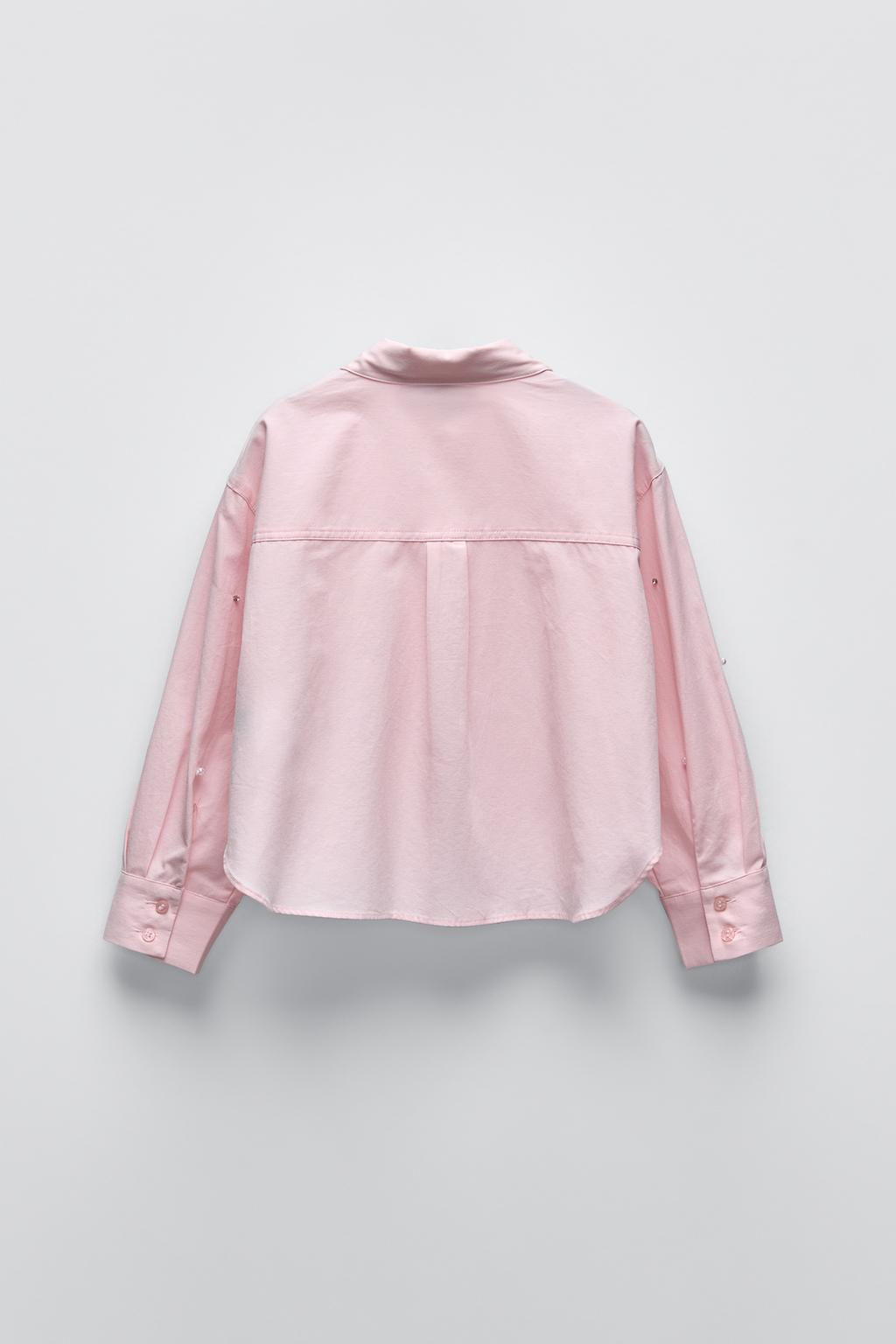 PEARL AND RHINESTONE SHIRT - Zara фото 2