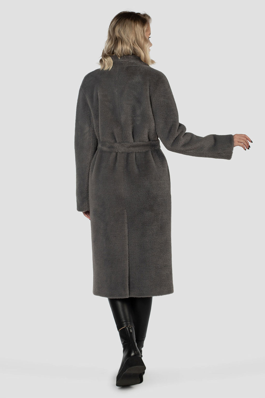 01-12077 Пальто женское демисезонное (пояс) - El podio фото 5