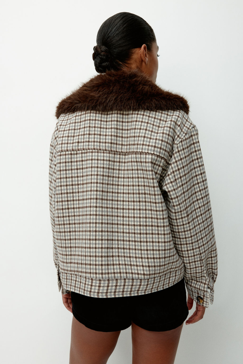 Cazadora de sarga con cuello efecto pelo - H&m фото 5