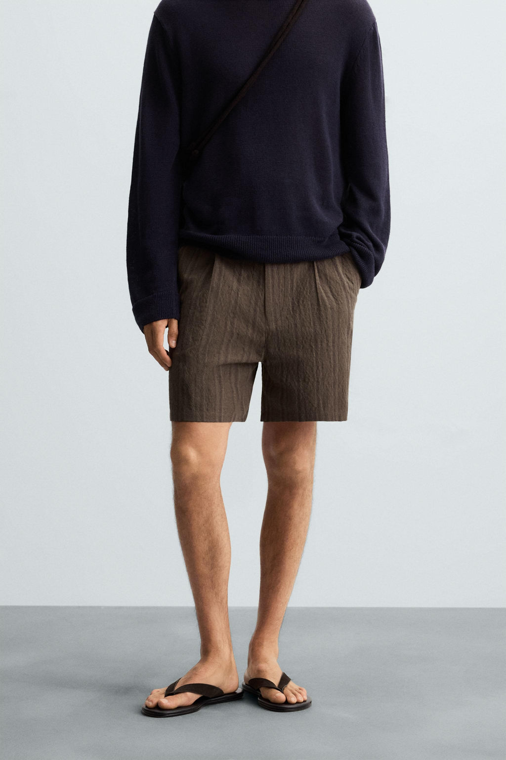 STRIPED REGULAR FIT BERMUDA SHORTS - Zara фото 2