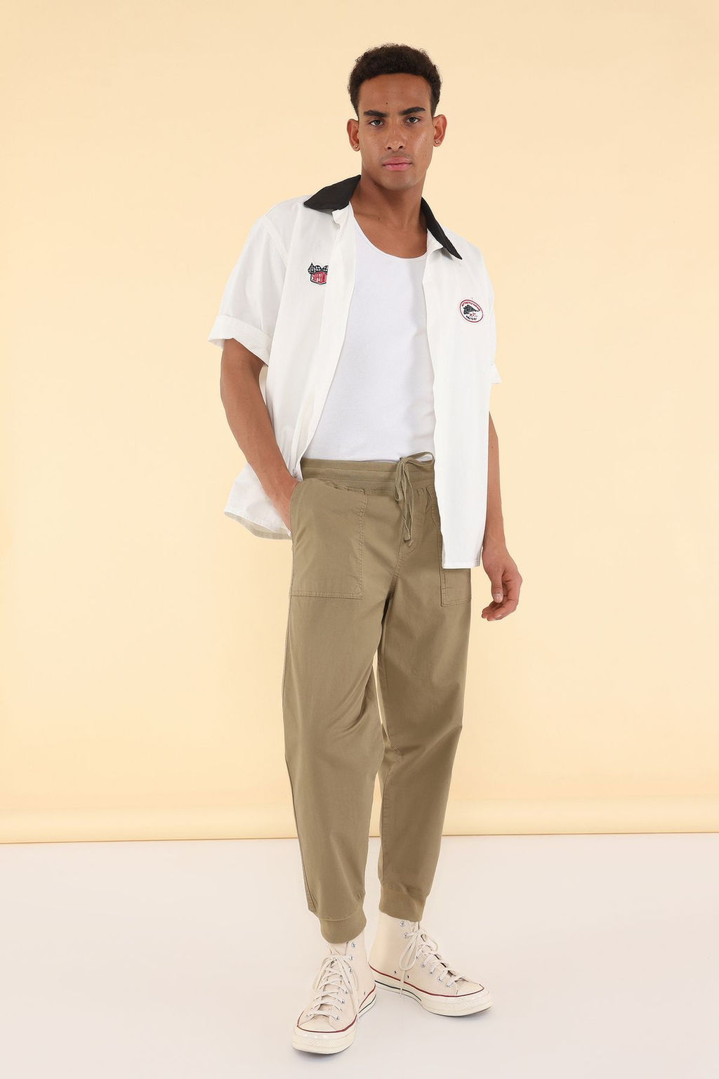 TRENDYOL MAN Haki Unisex Gabardin Kumas Rahat Jogger Pamuklu Pantolon TMNSS25PL00023 - Trendyolmilla фото 2