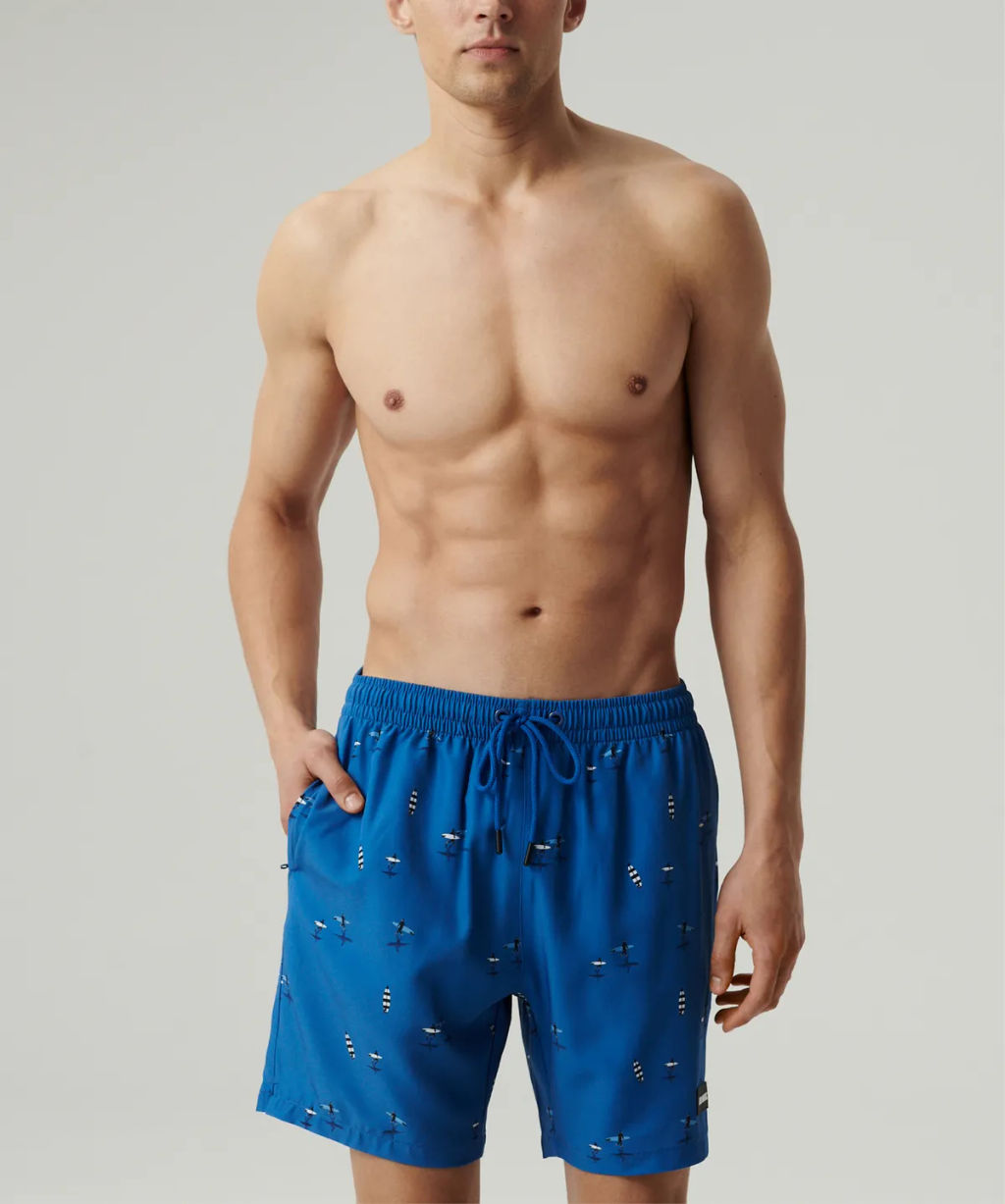 ATLANTIC KMB-224 Шорты мужские пляжные 4Way Stretch Surf голубой  фото 3