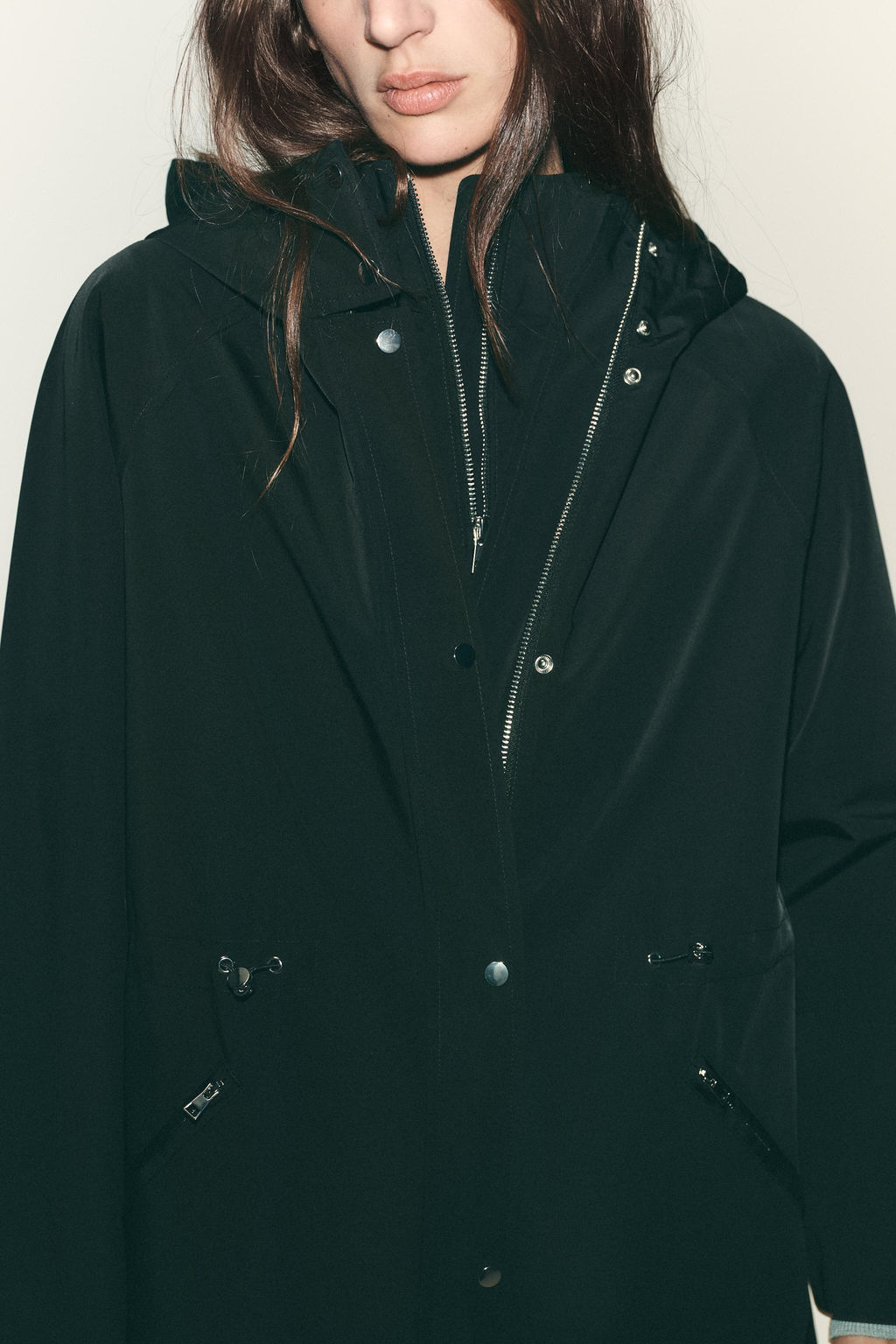 ADJUSTABLE WAIST HOODED JACKET - Zara фото 5