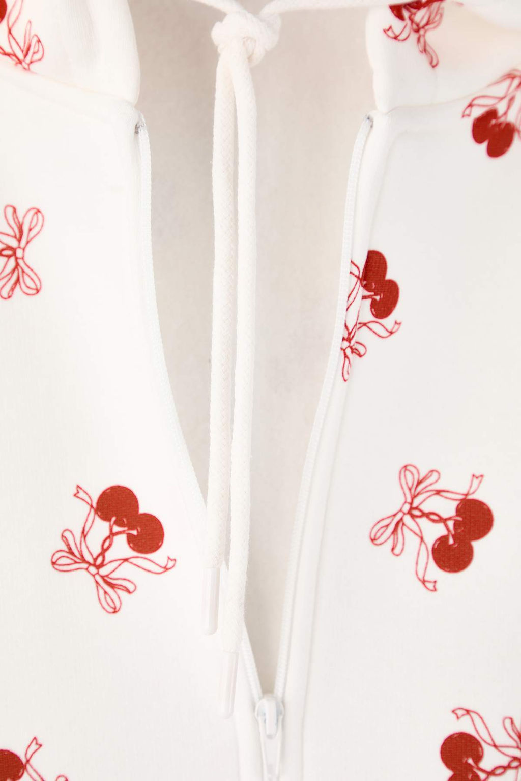 Ekru Kiraz Bask?l? Oversize/Genis Kal?p Orme Sweatshirt TWOAW26SW00214 - Trendyolmilla фото 6