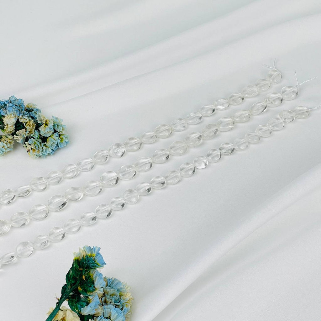 Бусины для украшений из Горного Хрусталя (галтовка) 40 см