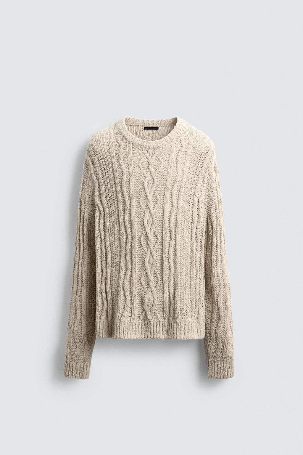 TEXTURED CABLE-KNIT SWEATER - Zara фото 6