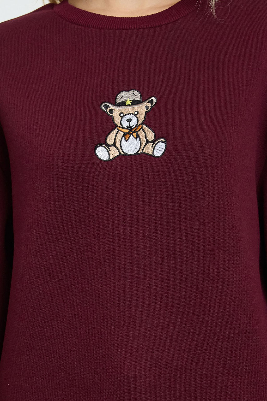 TRENDYOLMILLA Lacivert Relaxed/Rahat Kal?p Nak?sl? Kal?n Orme Sweatshirt TWOAW25SW00050  фото 4