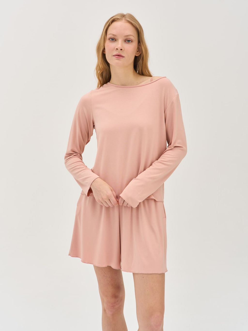 Лонгслив домашний "Персик" женский