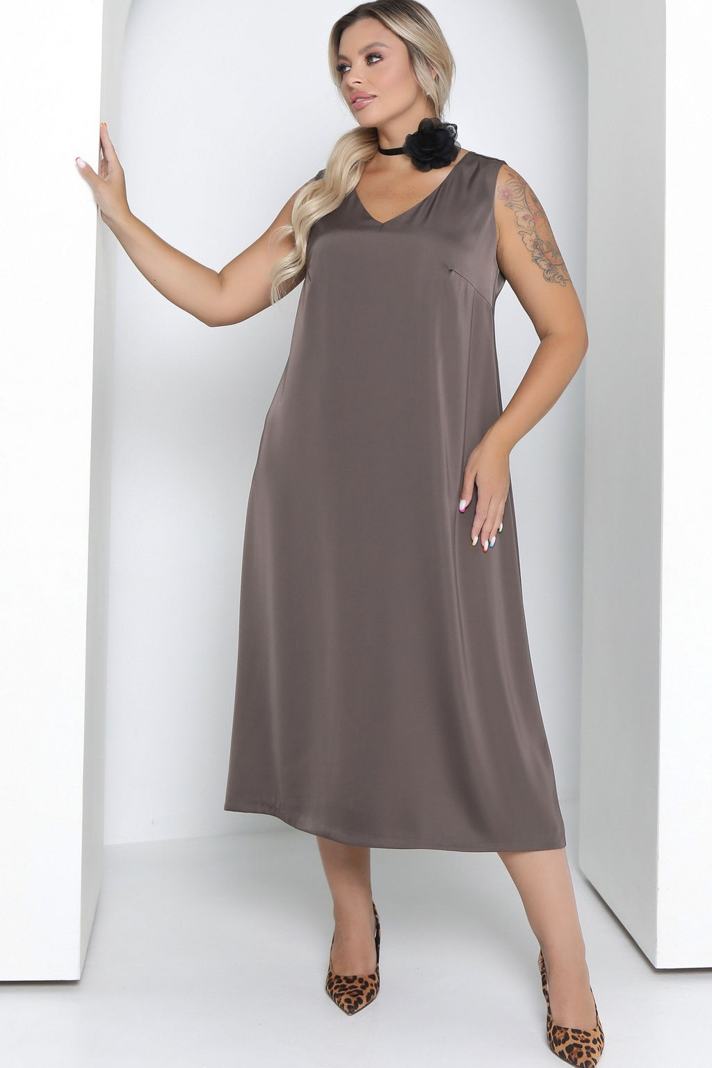 Платье П-2211/5 Цвет:коричневый - Леди агата фото 6