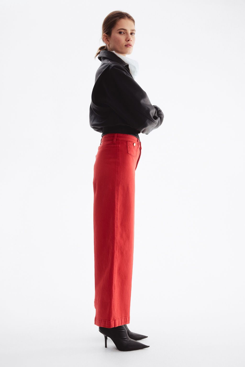 Wide High Waist Ankle Jeans - H&m фото 7