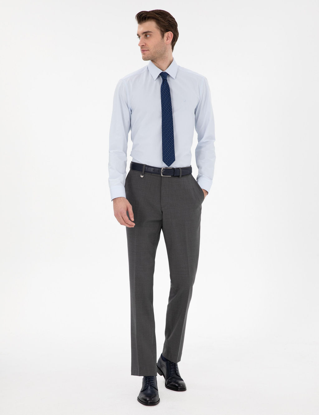 A__k Mavi Slim Fit Uzun Kollu Basic G_mlek - Pierre cardin фото 4