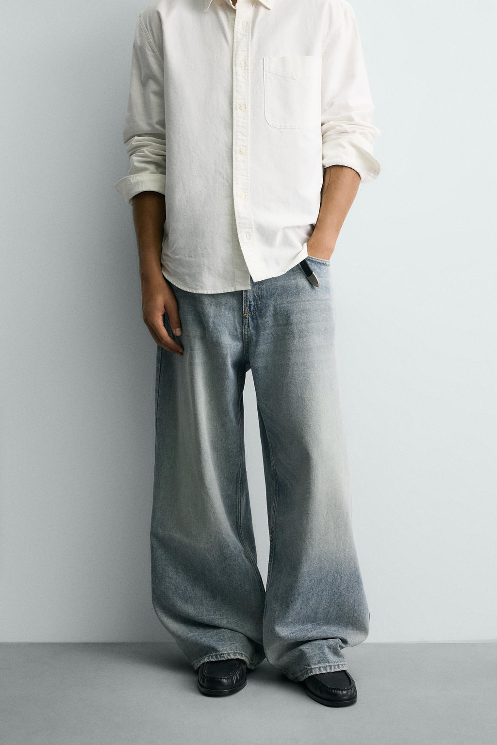 RIPPED BAGGY FIT JEANS - Zara фото 12