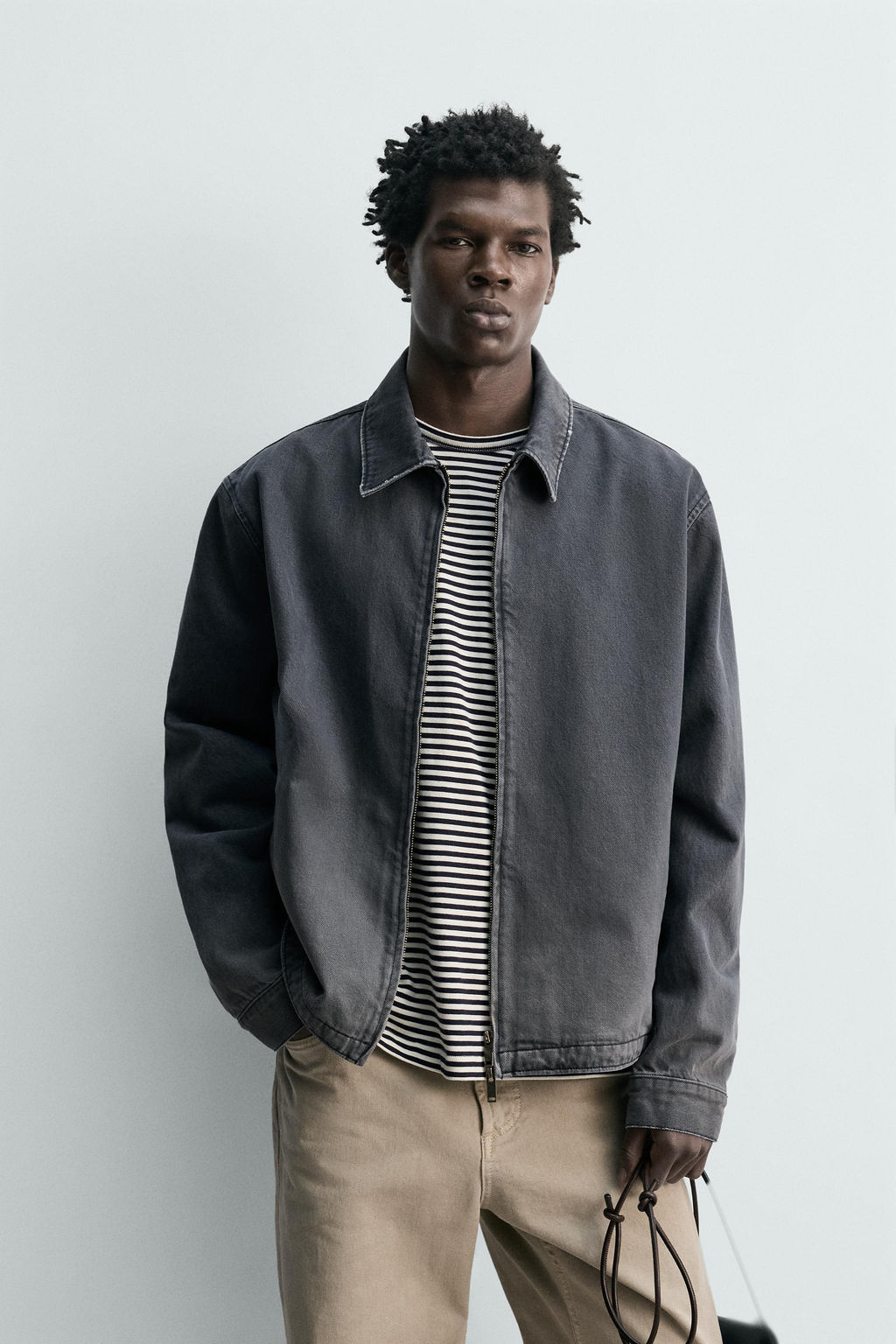 CAZADORA DENIM REGULAR FIT CREMALLERA / ?ndigo oscuro - Zara фото 2