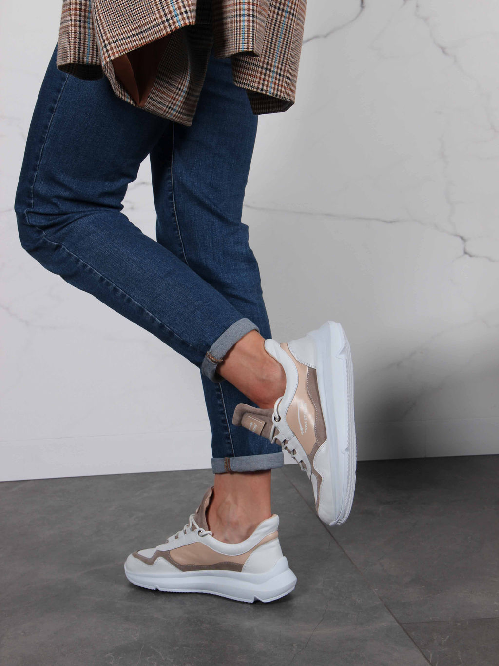 Кроссовки 150.236143w.белый-бежевый Rр/