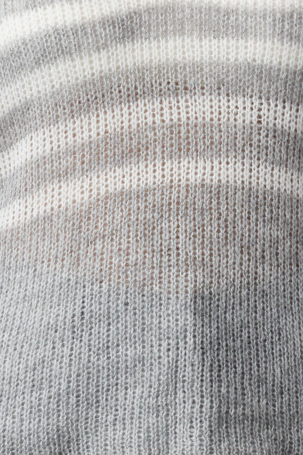 Gri Yumusak Dokulu Gevsek Orgu Cizgili Triko Kazak TWOAW25KZ00172 - Trendyolmilla фото 3