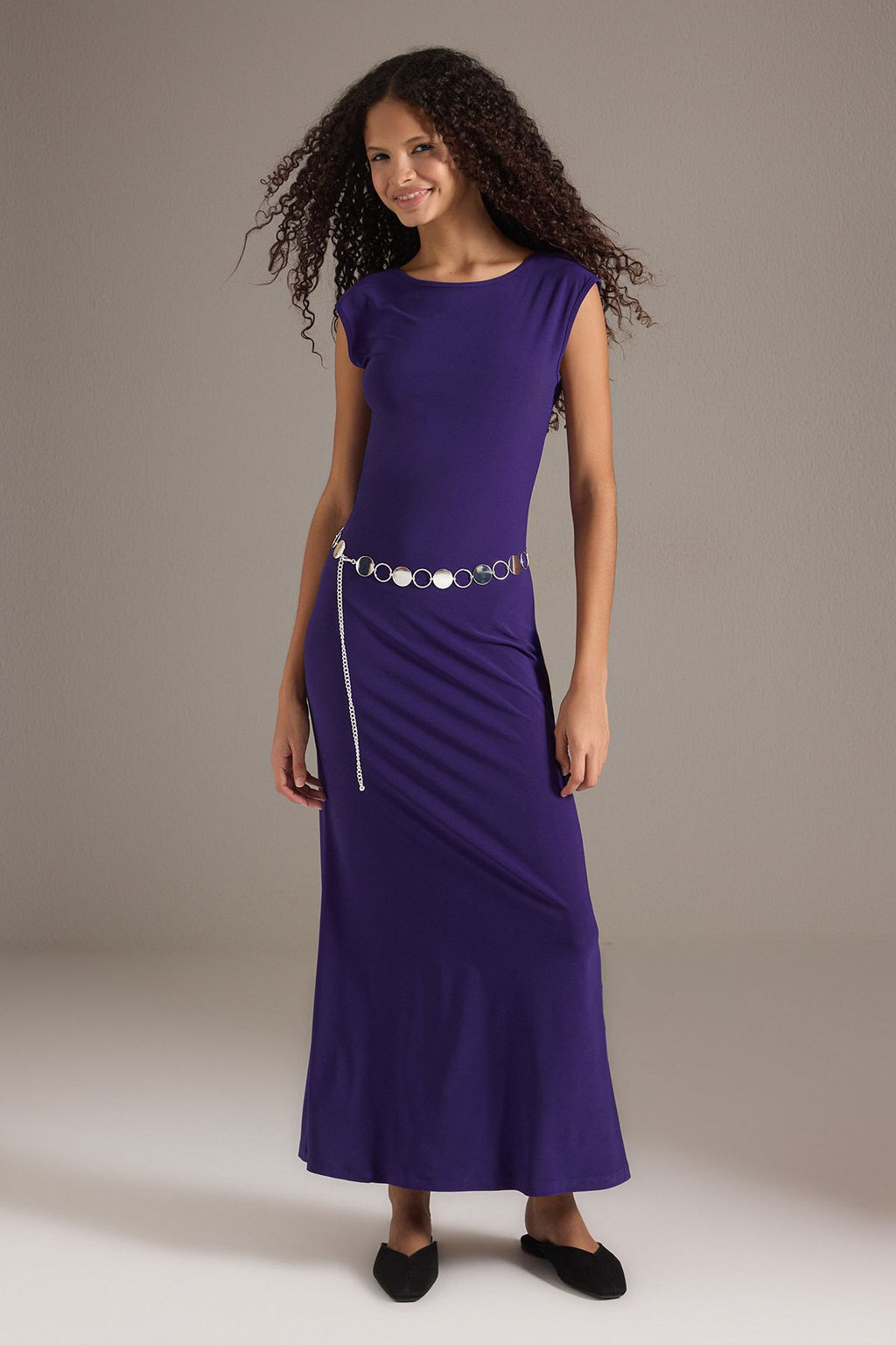 TRENDYOLMILLA Siyah S?rt Dekolteli Fitted/Vucuda Oturan Maxi Esnek Orme Maxi Kalem Elbise TWOSS24EL00090  фото 11