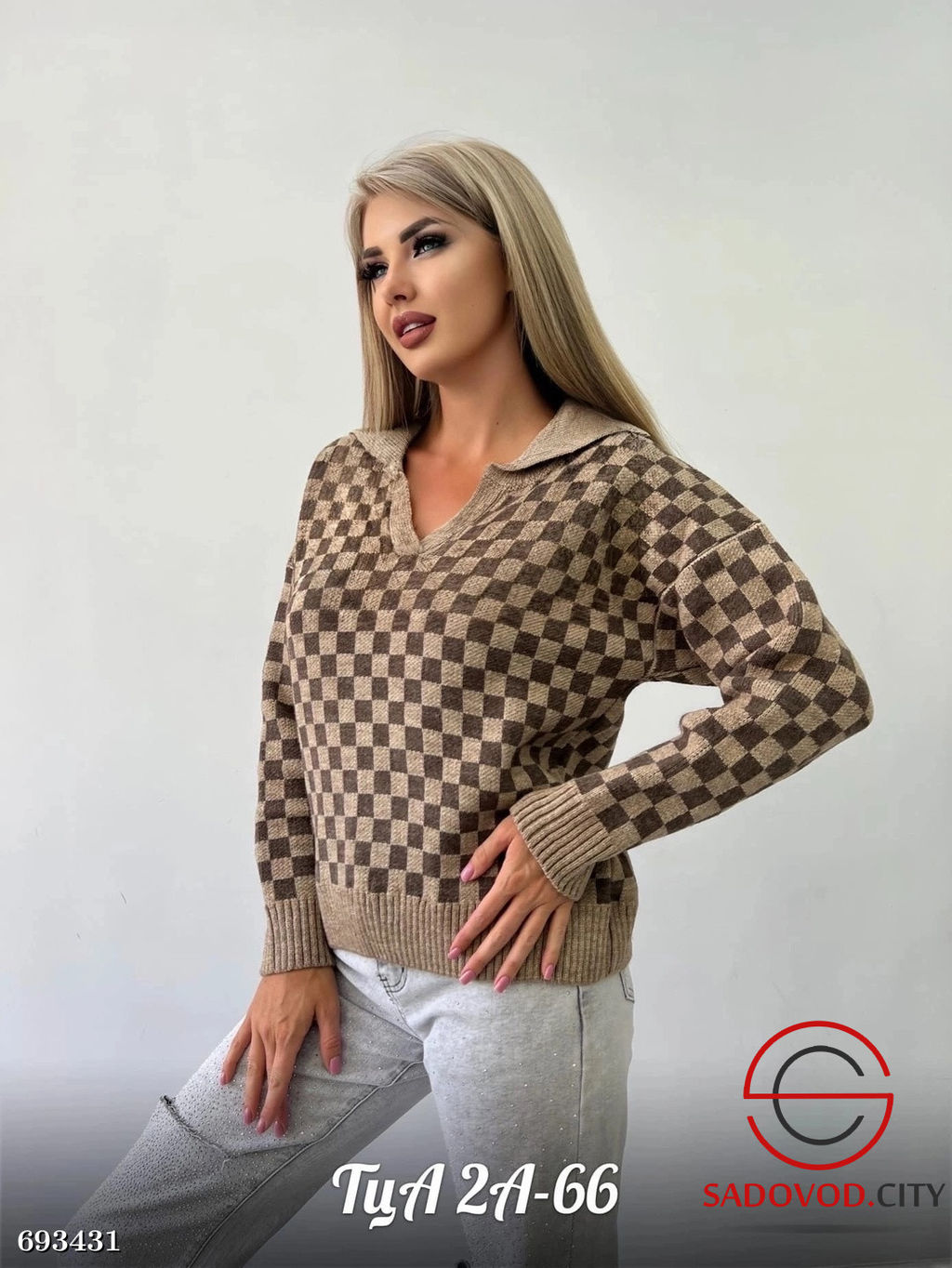 Кофта женская с воротником