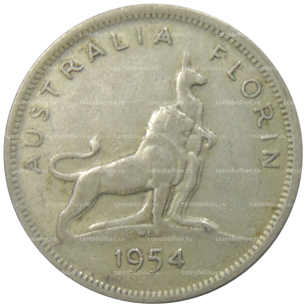 1 флорин 1954 года Австралия Королевский визит в Австралию