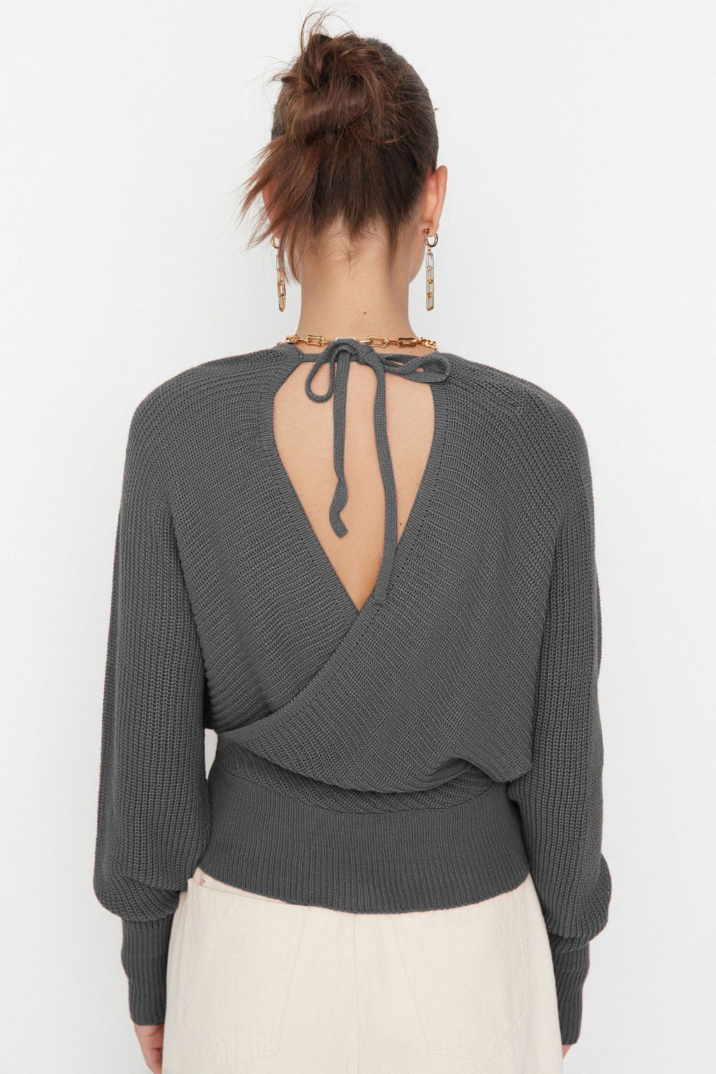 Antrasit Kruvaze Triko Kazak TWOAW21KZ1277