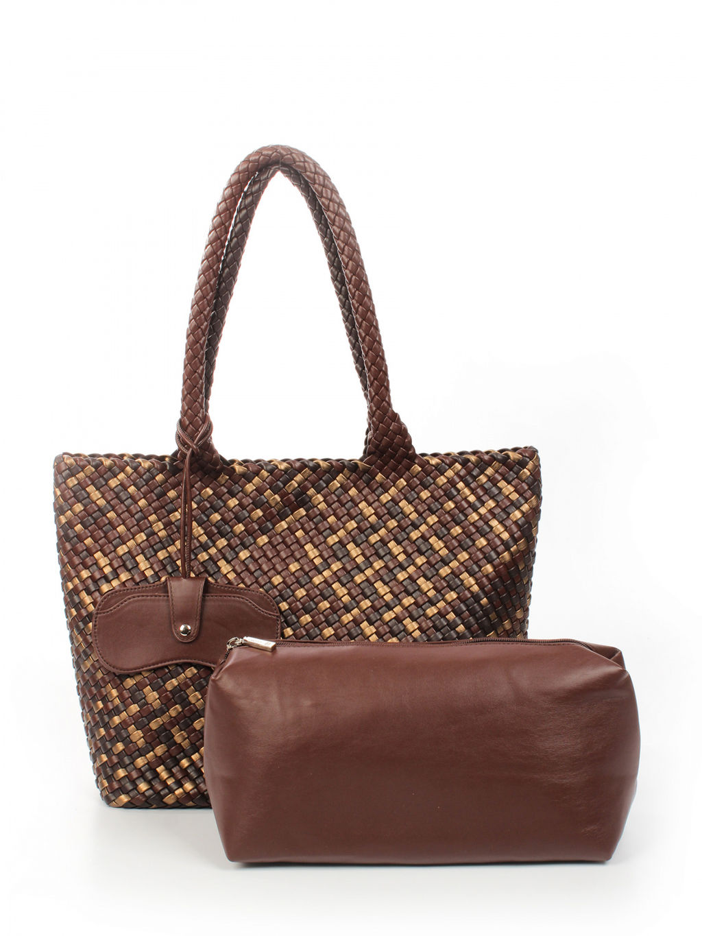 LACCOMA сумка СУ1033-мультицвет коричневый эко кожа хлопок фото 4