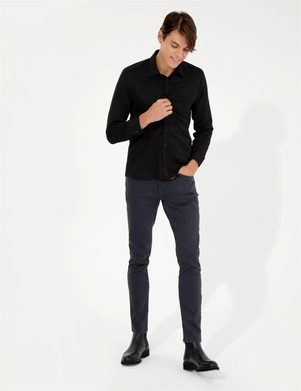 Antrasit Slim Fit Jean Pantolon - Pierre cardin фото 3