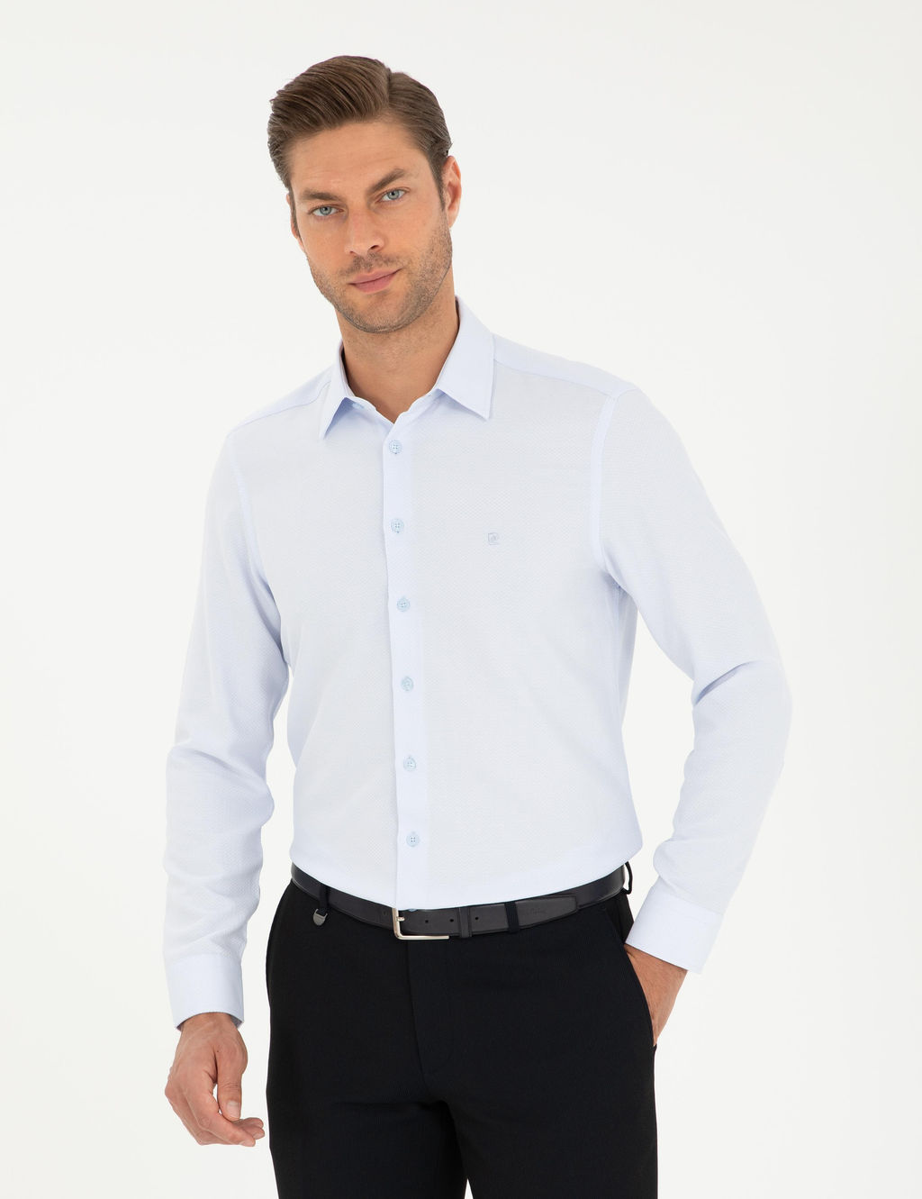A__k Mavi Arm_rl_ Slim Fit Uzun Kollu G_mlek