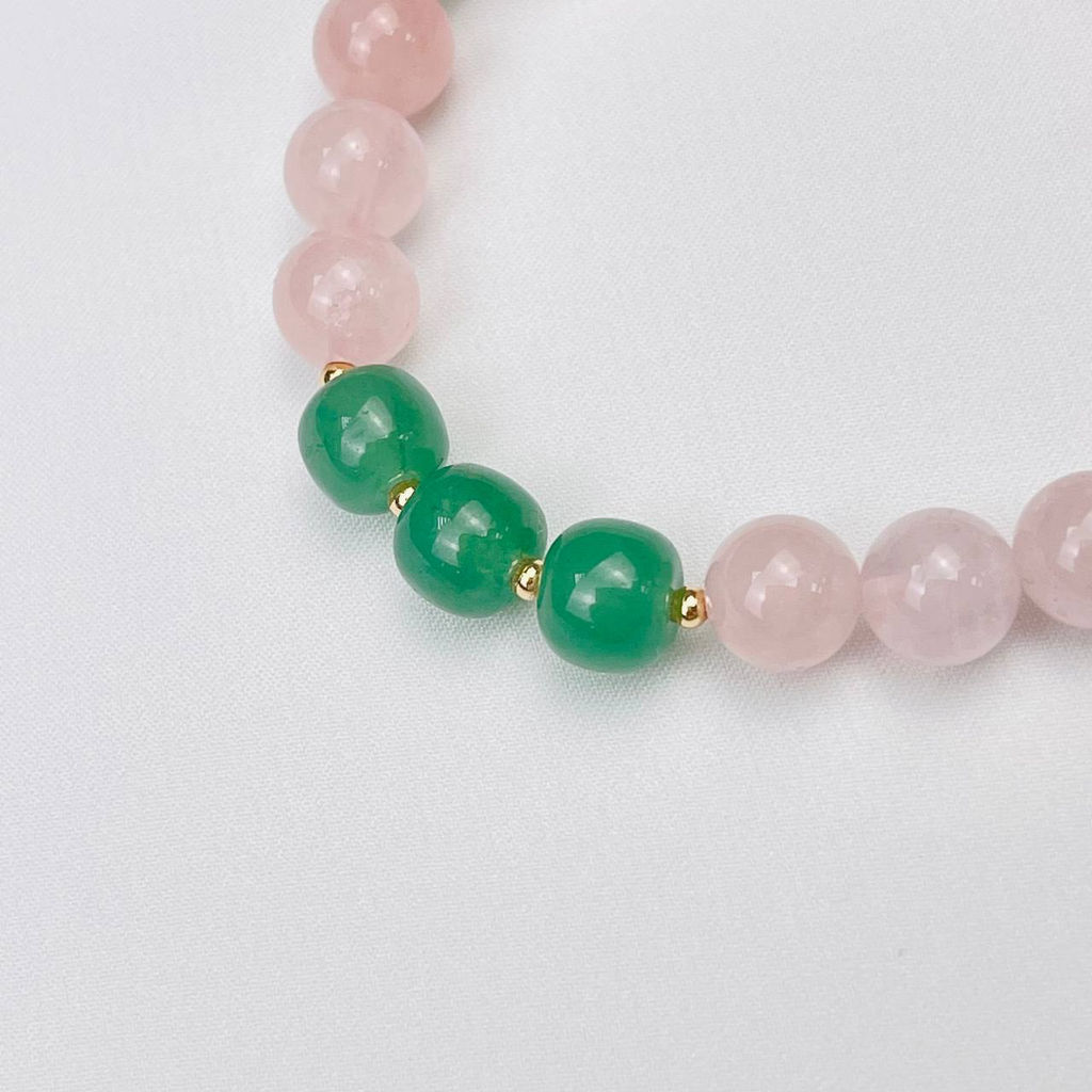 Браслет из мадагаскарского Розового кварца и Авантюрина - Радуга самоцветов фото 3