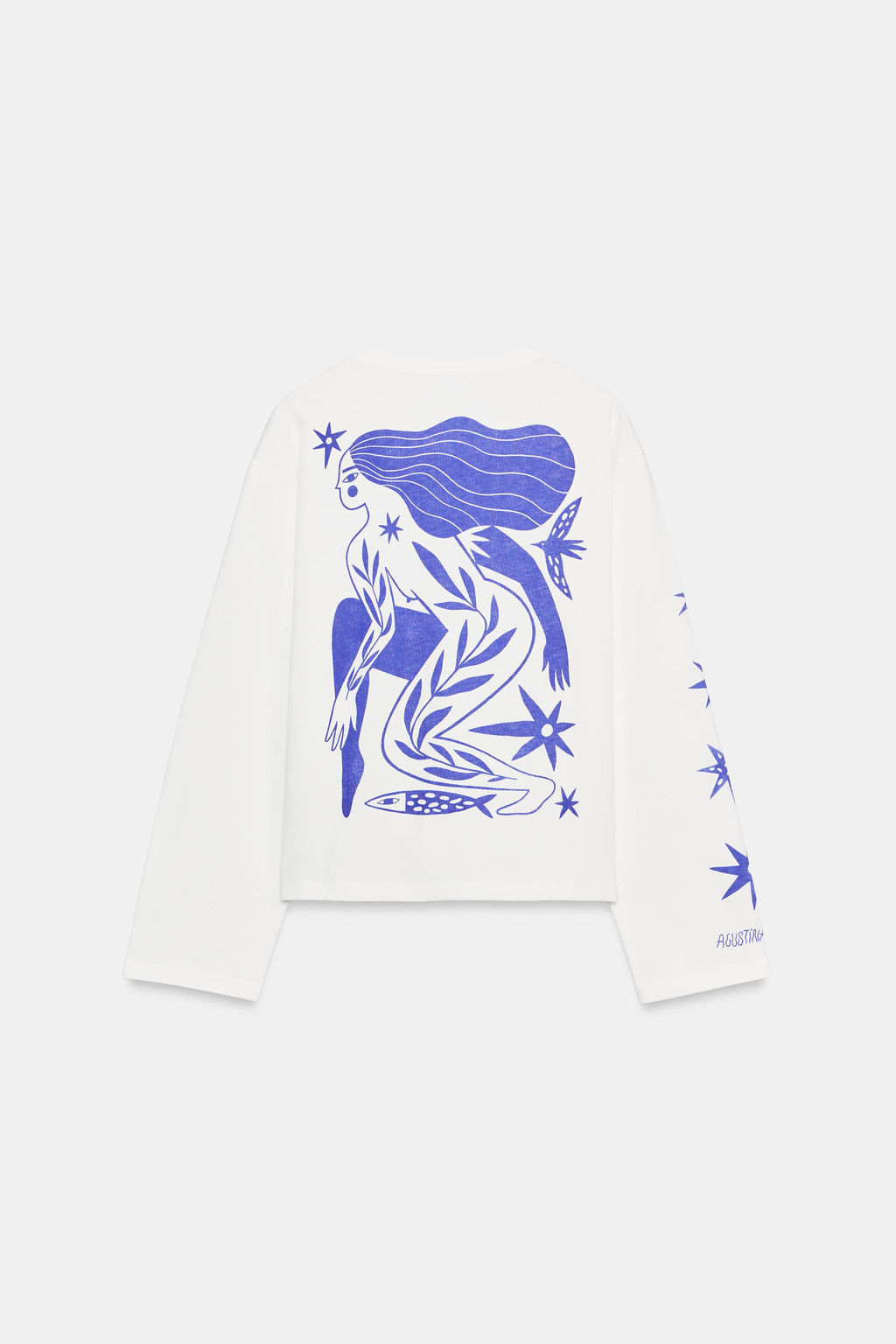 CAMISETA MANGA LARGA ESTAMPADO AGUSTINA SHUAN / Blanco - Zara фото 6