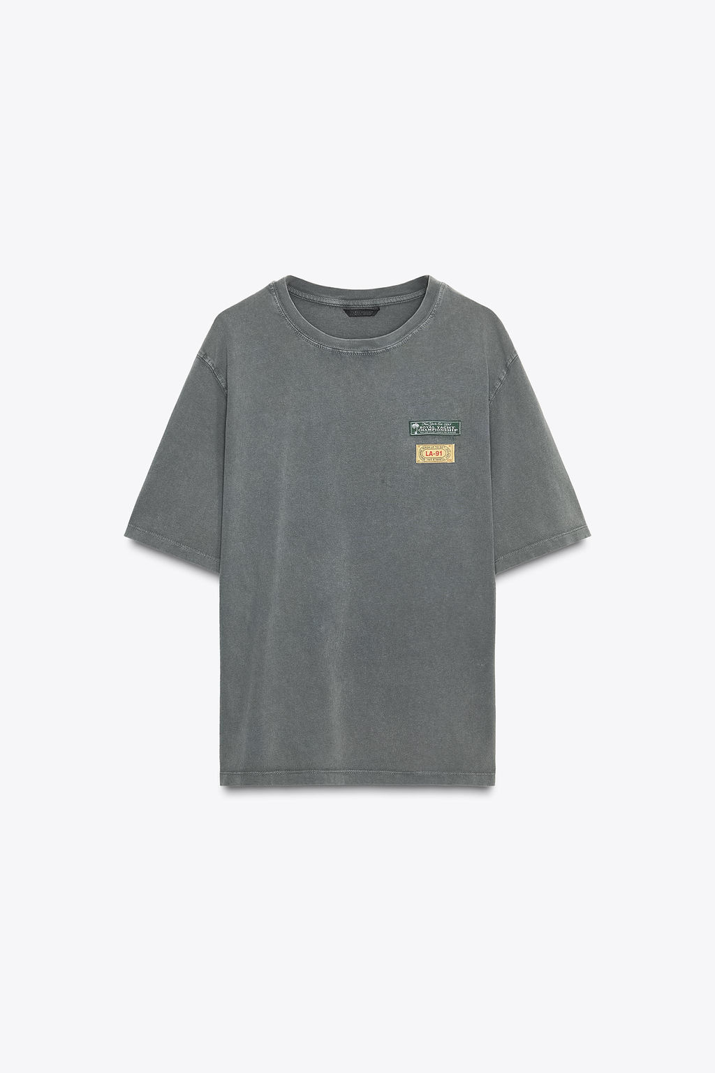 FADED-EFFECT PATCH T-SHIRT - Zara фото 4