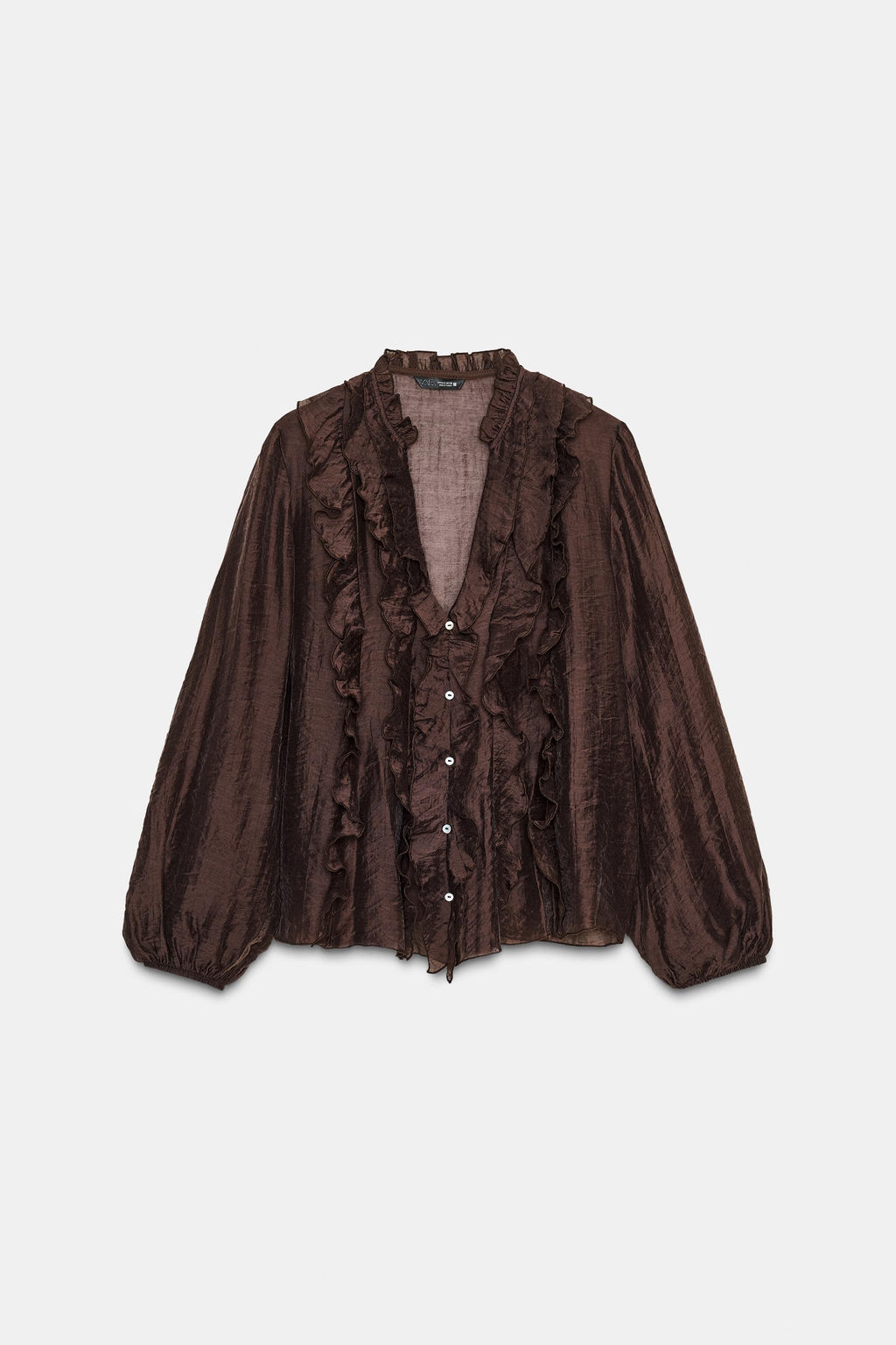 BLUSA VOLANTES LUNARES / Marr?n - Zara фото 4