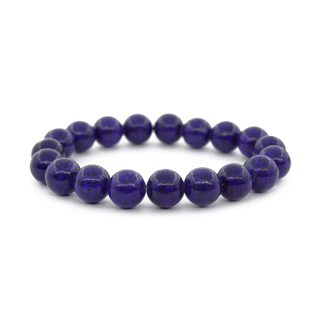 Лазурит фиолетовый 10мм, браслет "Классика" длина 17см