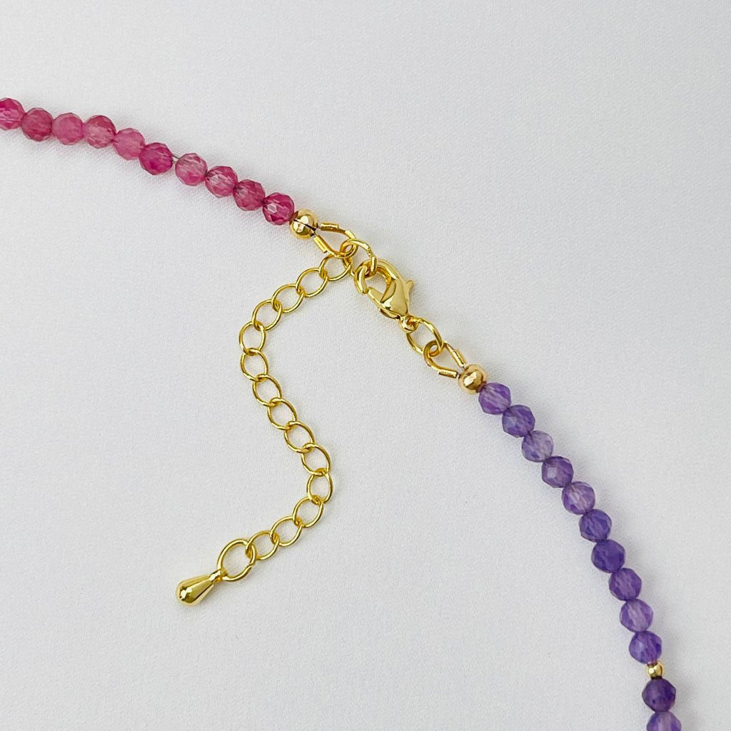 Колье из розового Турмалина и Аметиста