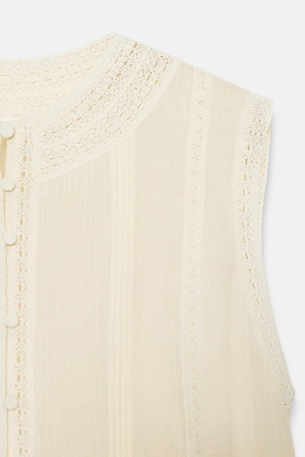 BLUSA PUNTILLA MANGA SISA ZW COLLECTION / Crudo - Zara фото 8
