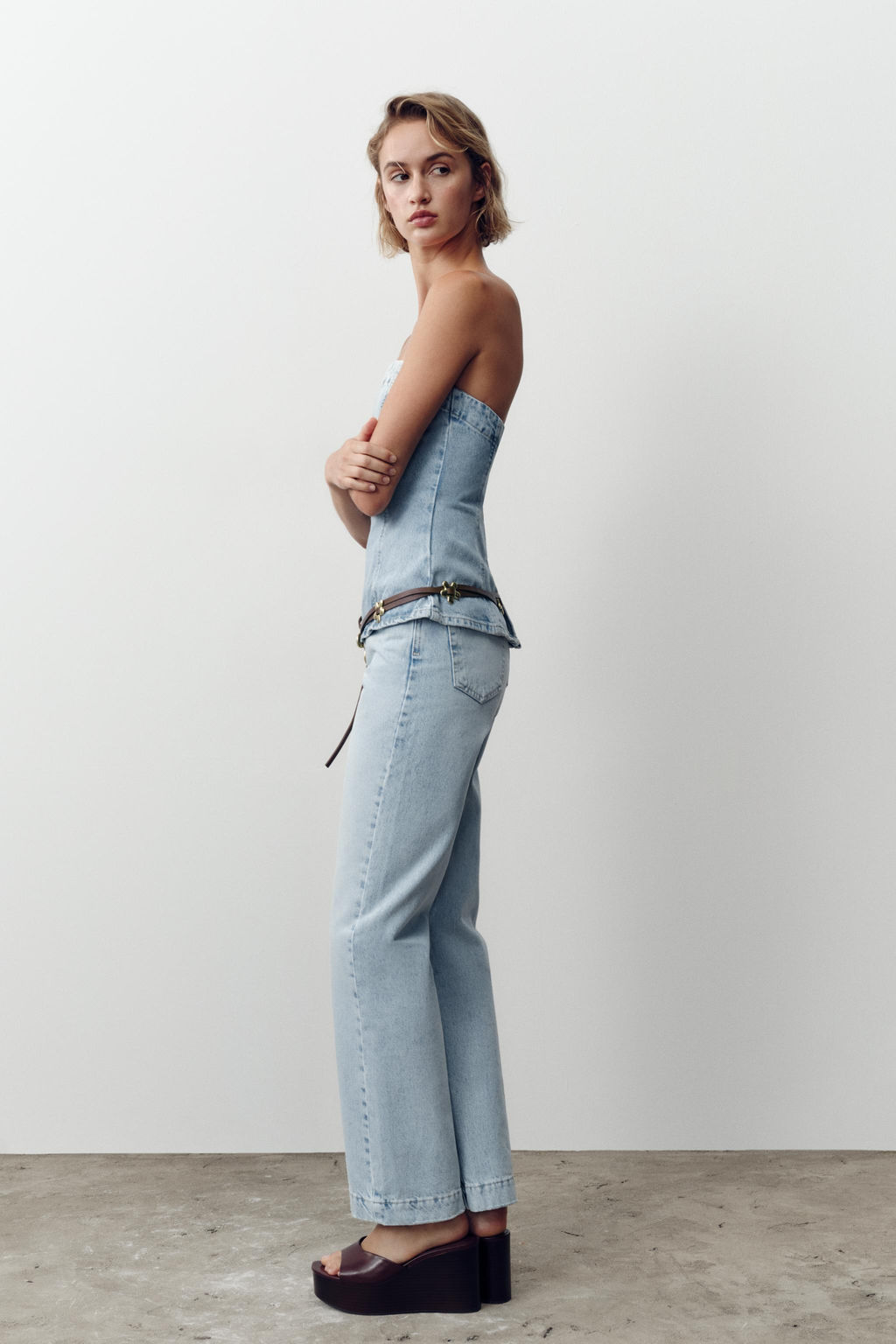 JEANS Z.04 STRAIGHT MID-WAIST FULL LENGTH - Zara фото 14