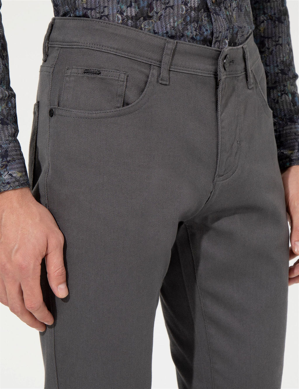 Koyu Gri Slim Fit Kanvas Pantolon
