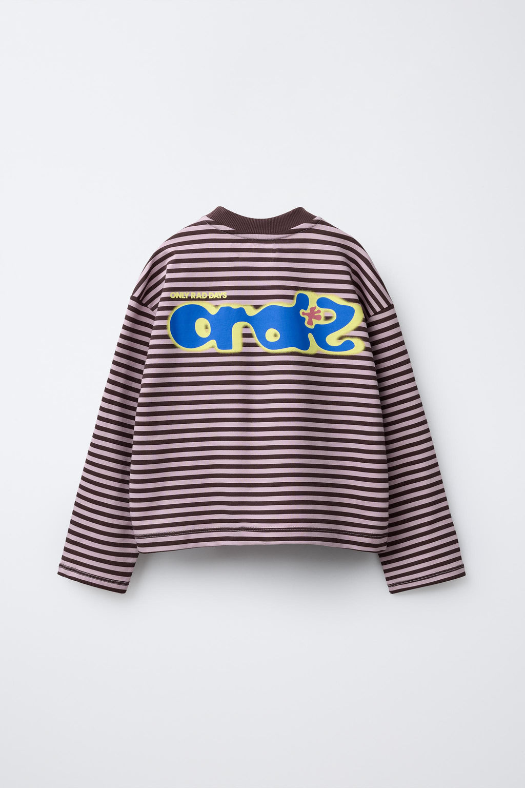 STRIPED T-SHIRT WITH EMBROIDERED SLOGAN - Zara фото 2