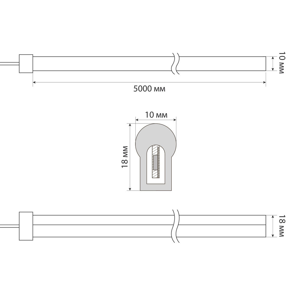 ULS-N22 5M/RGB/1.5M IP67 RRP50C01 Комплект светодиодной ленты 5 м. IP67. RGB. Cетевой шнур 1,5 м с контроллером. TM Uniel