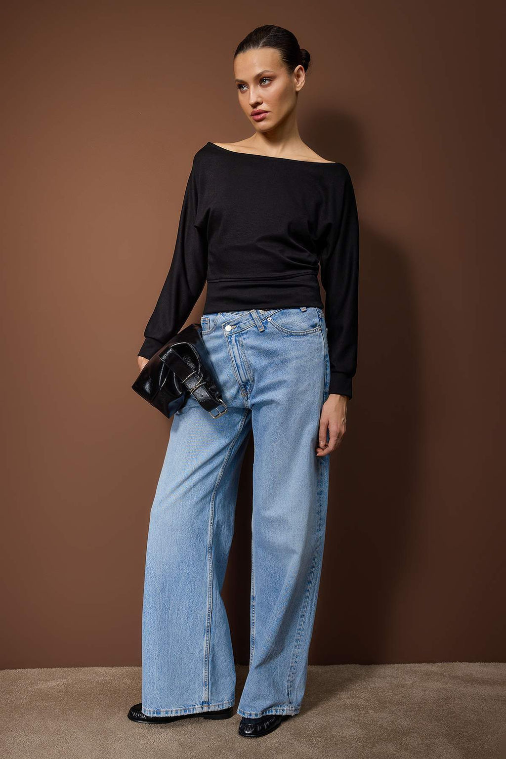 Siyah Kay?k Yaka Regular Boy Orme Bluz TWOAW26BZ00357 - Trendyolmilla фото 2