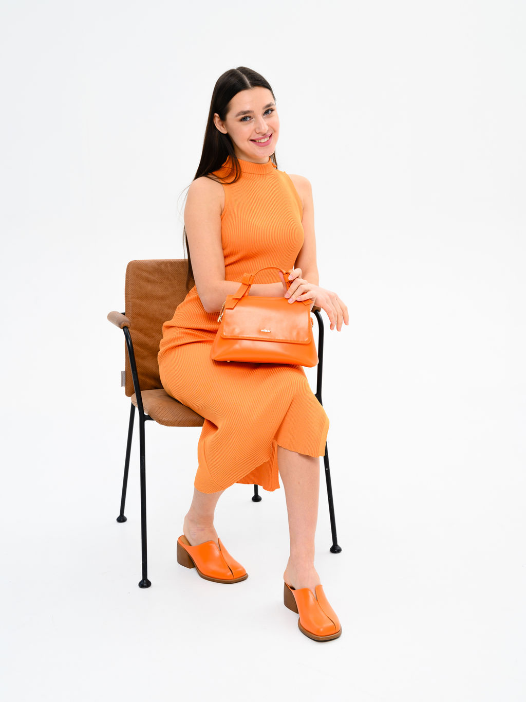 Сабо 5200.23663br.Оранжевый+коричневый