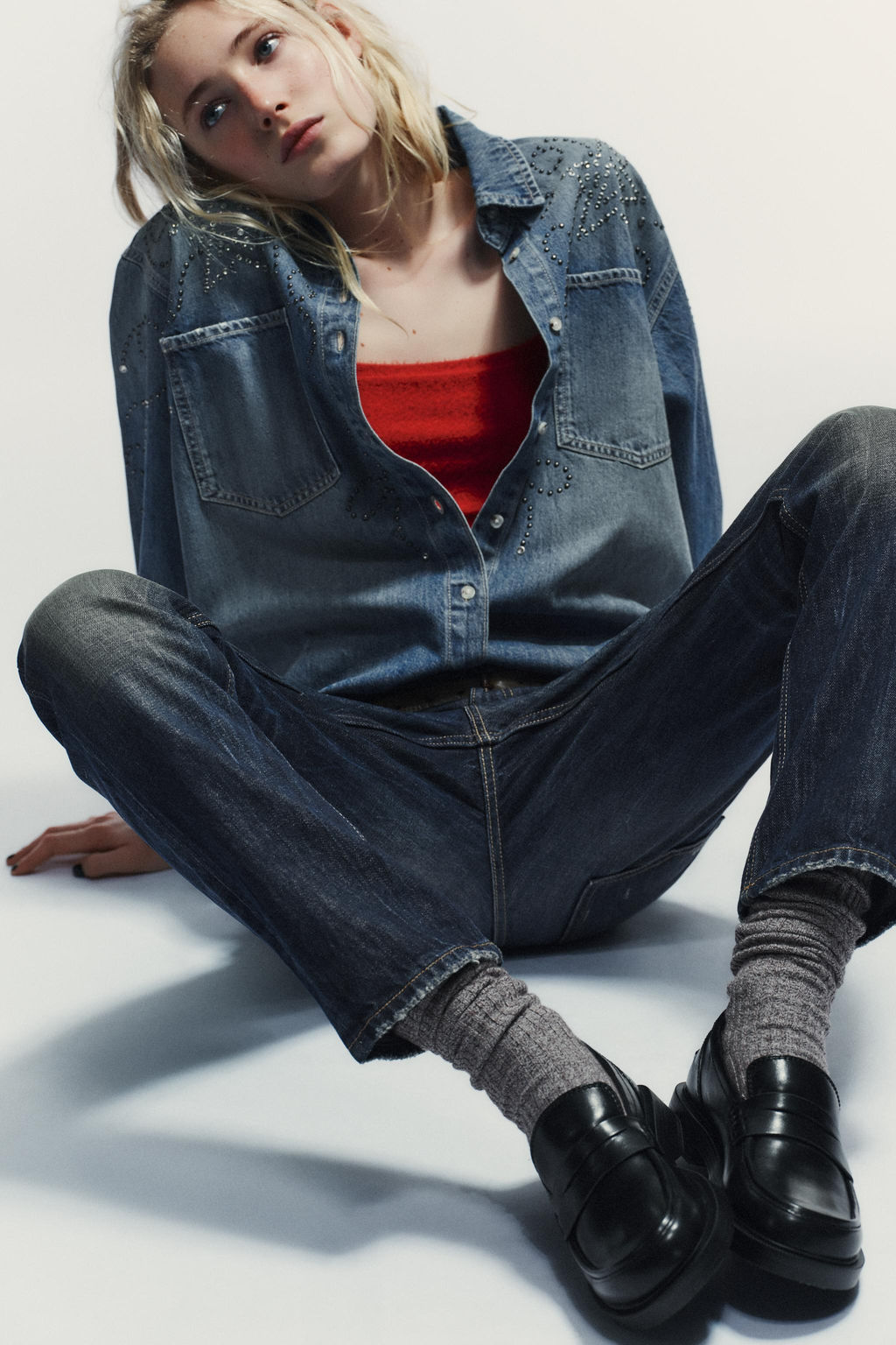 TRF LOW-RISE STRAIGHT JEANS - Zara фото 6