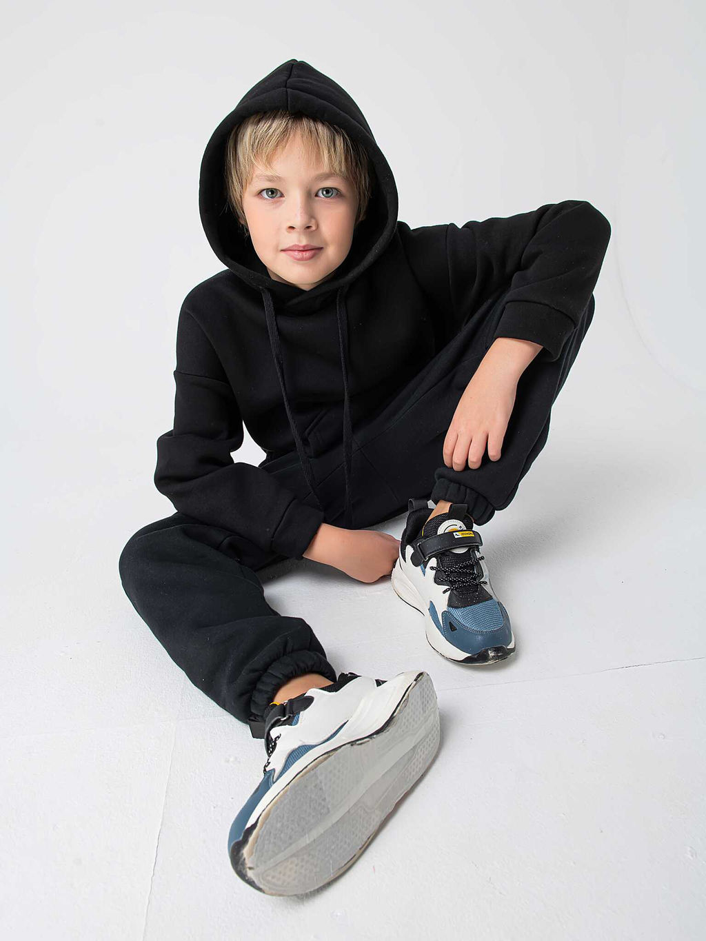 Джоггеры Уголь с карманами утепленные 7+ - Bungly фото 6