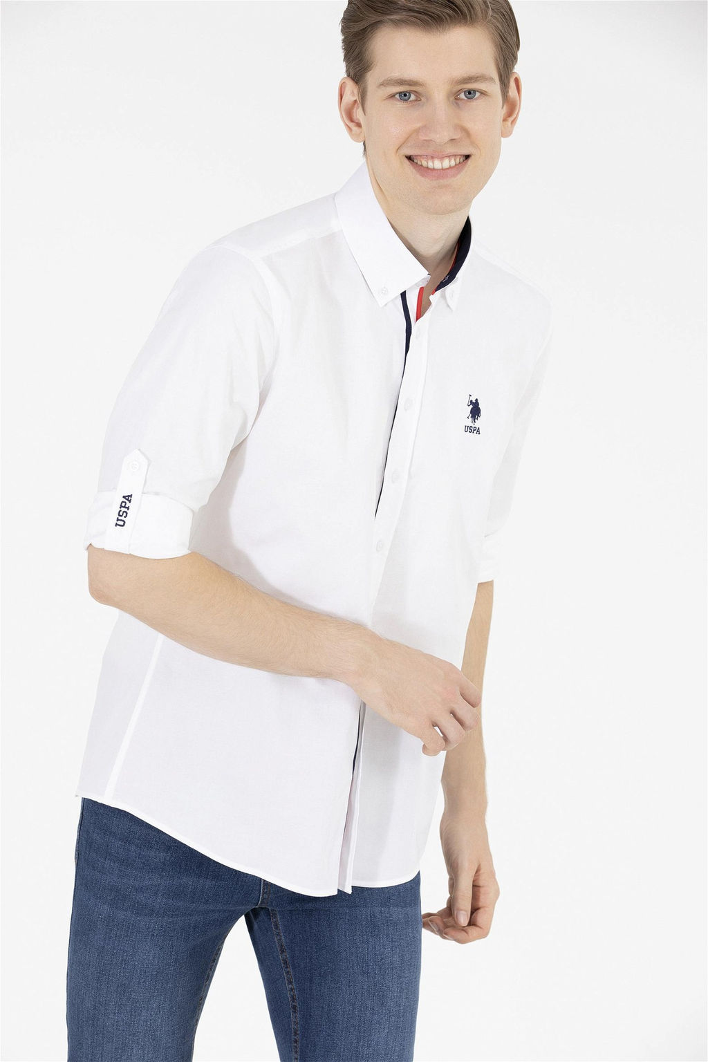 U. S. Polo Assn / Мужская белая рубашка с длинным рукавом - U.s. polo assn фото 10