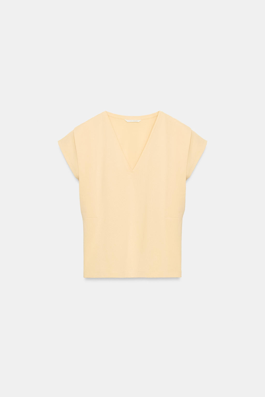 CAMISETA ESCOTE PICO ALGOD?N / Melocot?n - Zara фото 5