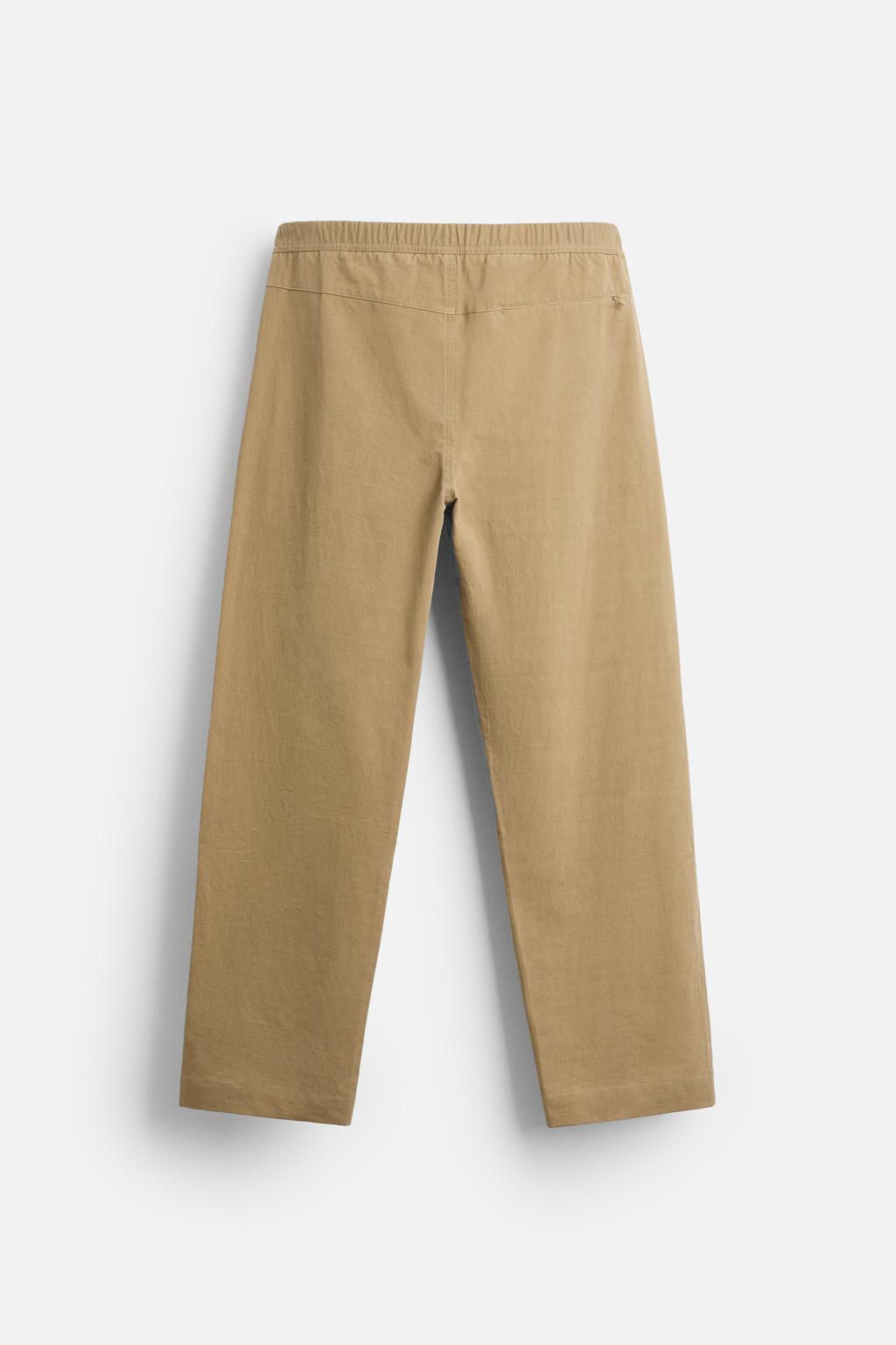 COTTON/LINEN PLEATED TROUSERS - Zara фото 7