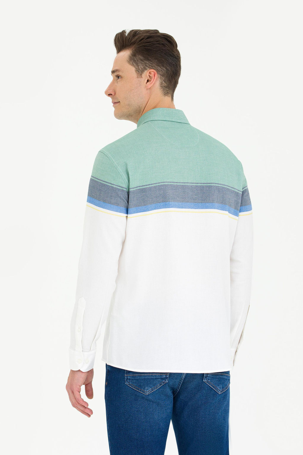 Мужская зеленая рубашка с длинным рукавом Неожиданная скидка в корзине - U.s. polo assn фото 5