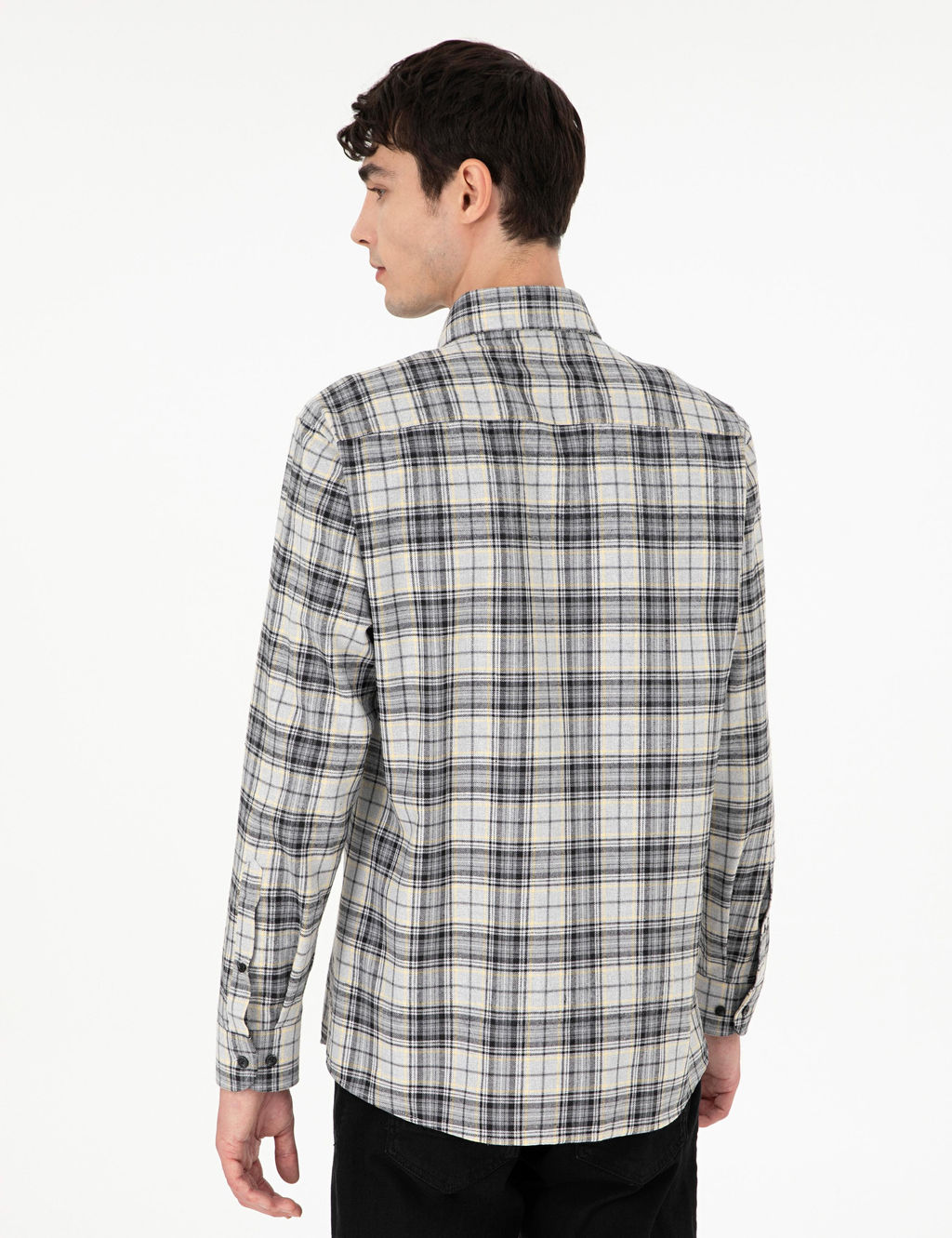 Gri Ekose Regular Fit Uzun Kollu G_mlek - Pierre cardin фото 5