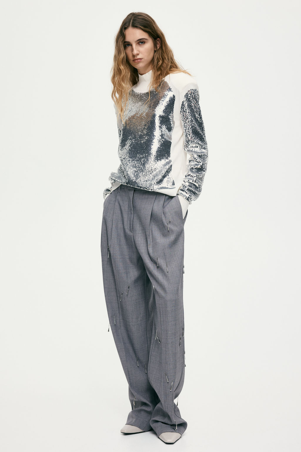 Top de lentejuelas con hombreras - H&m фото 2